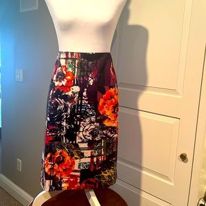 Grace Elements Abstract Floral A-Line Skirt Size Large